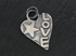 Sterling Silver Artisan Love and Star on the Heart Charm, (AF-225)